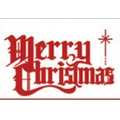 Metallic Fringe Holiday Pennant w/ Pre-Printed Panel -Merry Christmas